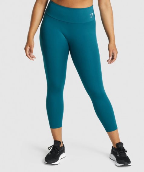 Legginsy Gymshark Treningowe 7/8 Damskie Turkusowe | PL 829KFQ